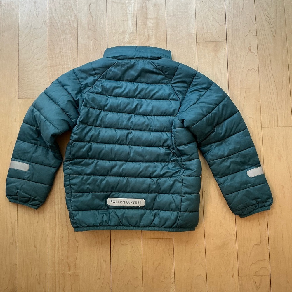 Polarn O. Pyret Teal Green Puffer Jacket for Kids - Picture 2 of 4